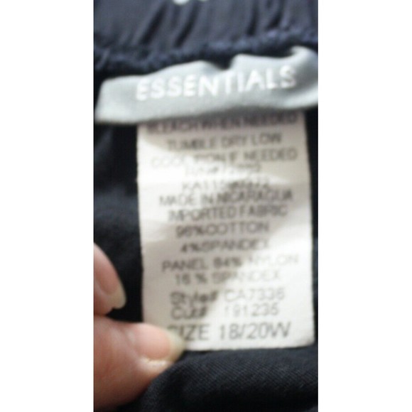 Essentials Plus Sz 18/20W Black Pull-Up Pants Two Pockets Cotton Light Weight - Picture 8 of 8